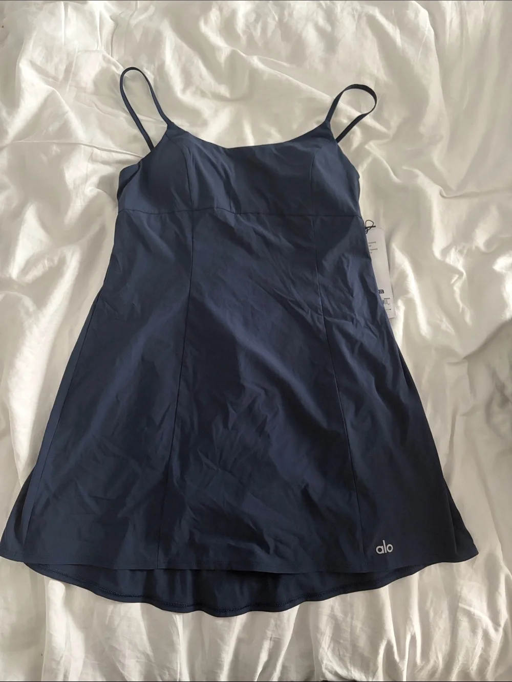 ALO Yoga Navy Spaghetti-Strap Slip Dress
